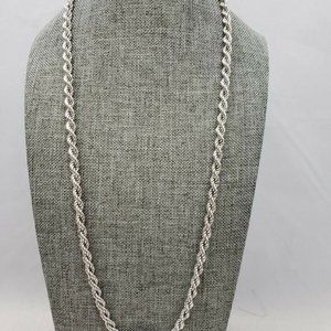 Monet Silver Twisted Chain Necklace Heavy 24 1/2"